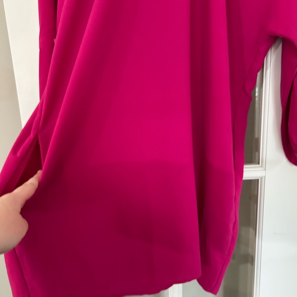 Pomander Place Tuckernuck Eliza Shift Dress Pink Fuchsia Long Sleeve Pockets S - Picture 4 of 11